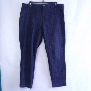 GAP Blue & Green Plaid Signature Skinny Ankle Pants